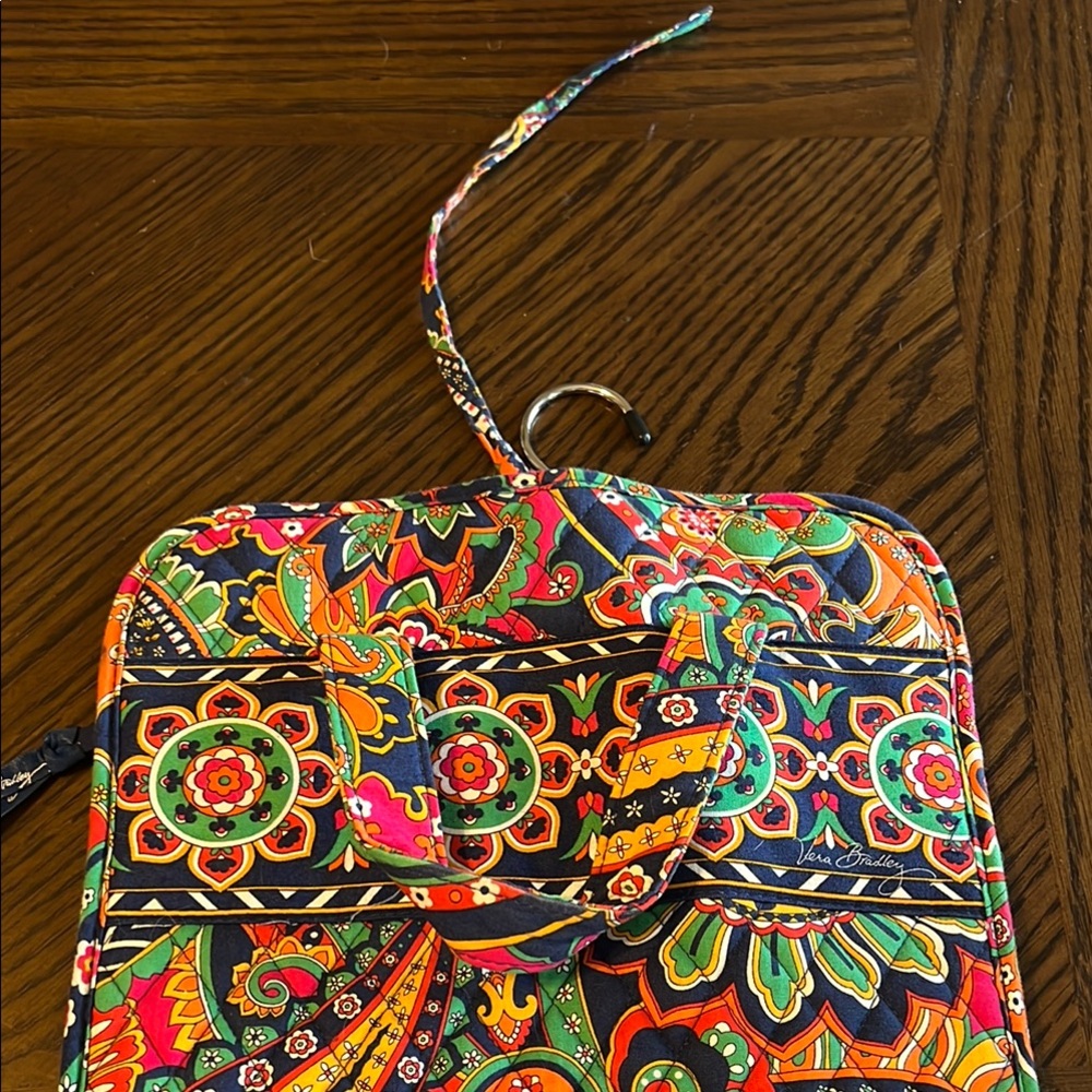 Vera Bradley Red and Orange Travel Bag with Venetian Paisley Pattern - Picture 9 of 11